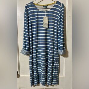 Blue and White Striped Dress